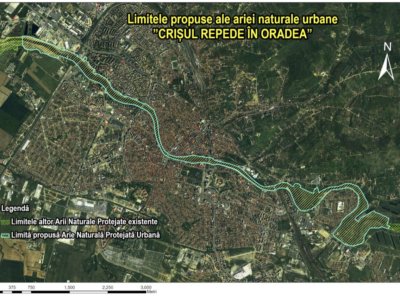 Crișul Repede, Oradea - Limitele altor Arii Naturale Protejate existente
