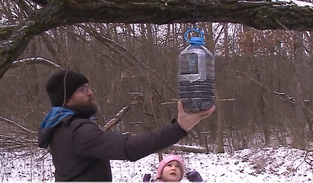 Reportaj TVR Iași despre hrănitorile pentru păsări din Pădurea Ciric | VIDEO 1 22