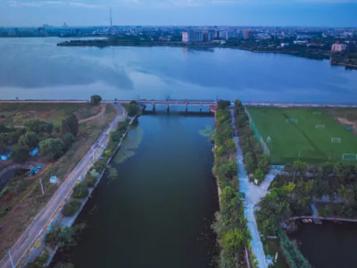 podul de la vărsarea Dâmboviței în Lacul Morii